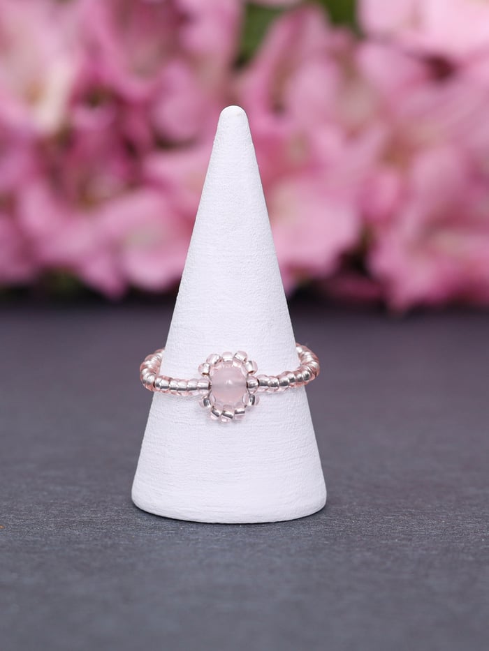 Magnolia Rose Quartz Halo Ring image