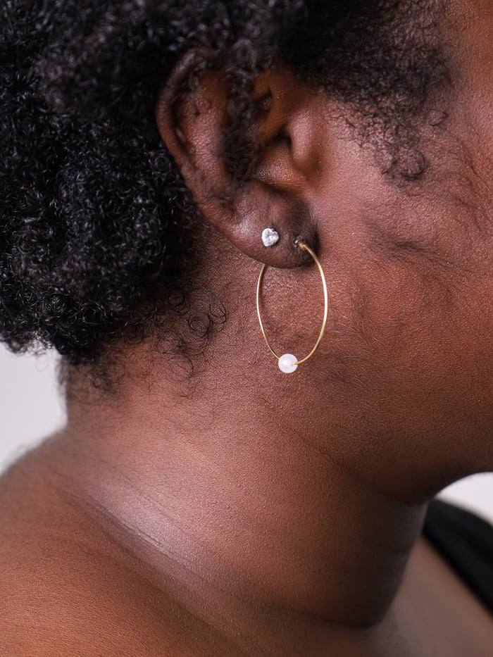 Minimalist Crystal Hoop Earrings image
