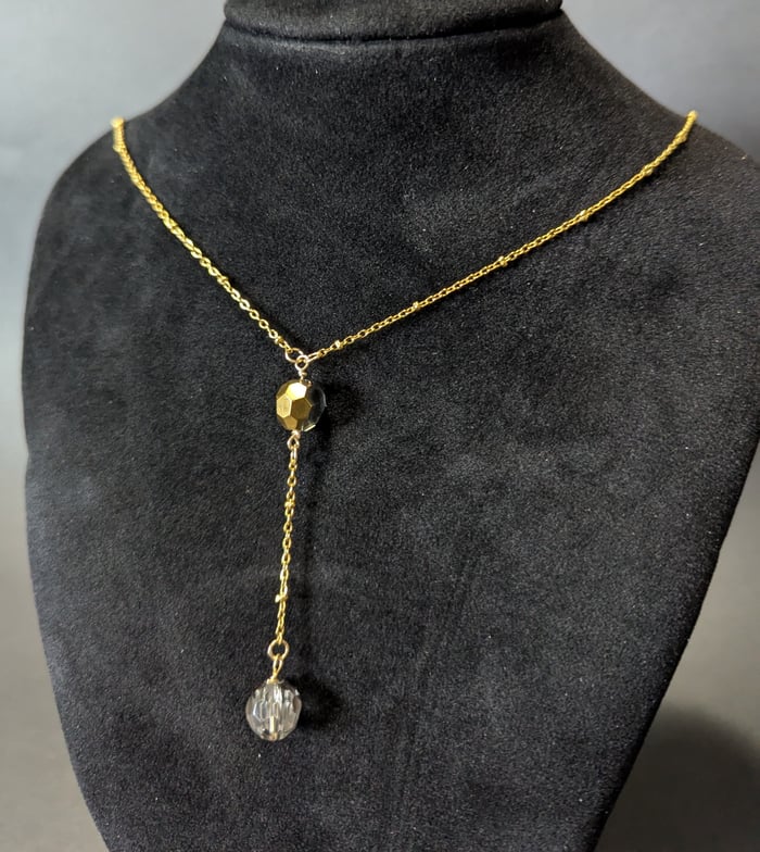 Gold Drop Crystal Necklace image